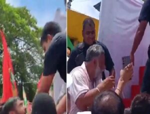 बिहार बंद के दौरान मंच विवाद