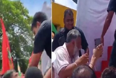 बिहार बंद के दौरान मंच विवाद